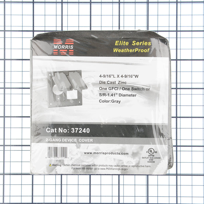 MORRIS 1 GFCI And 1 Single Receptacle Cover Gray (37240)
