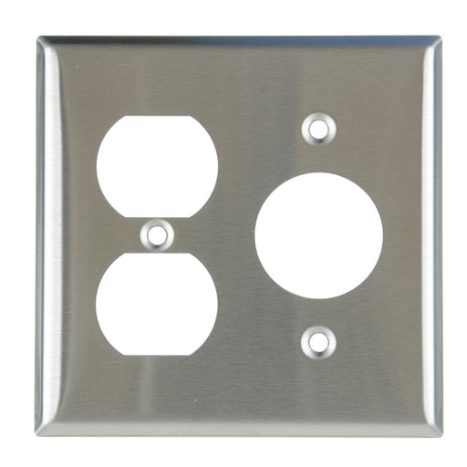 MORRIS Stainless Steel 2-Gang 1 Duplex 1 Single Receptacle Wall Plate (83550)