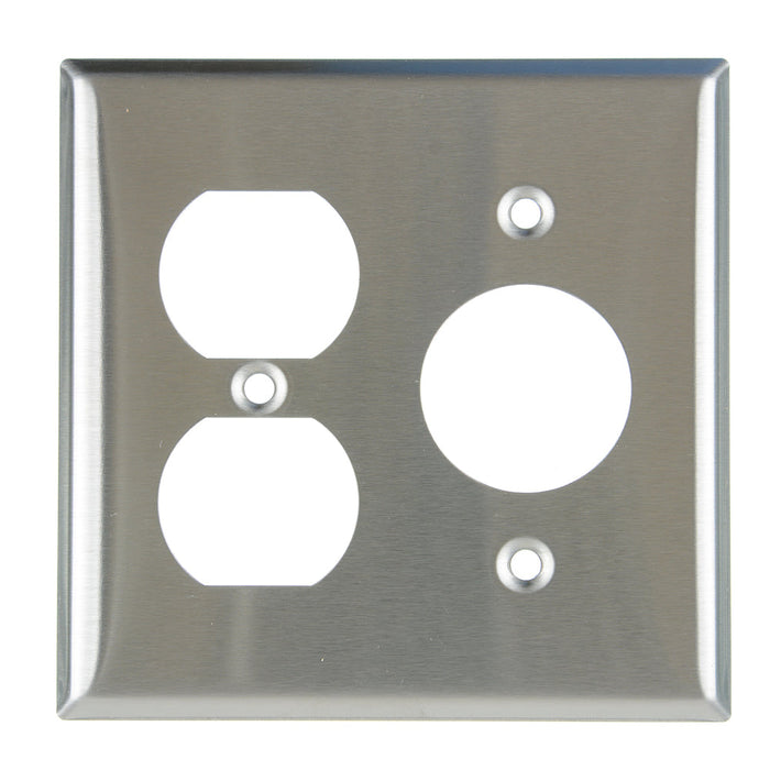 MORRIS Stainless Steel 2-Gang 1 Duplex 1 Single Receptacle Wall Plate (83550)