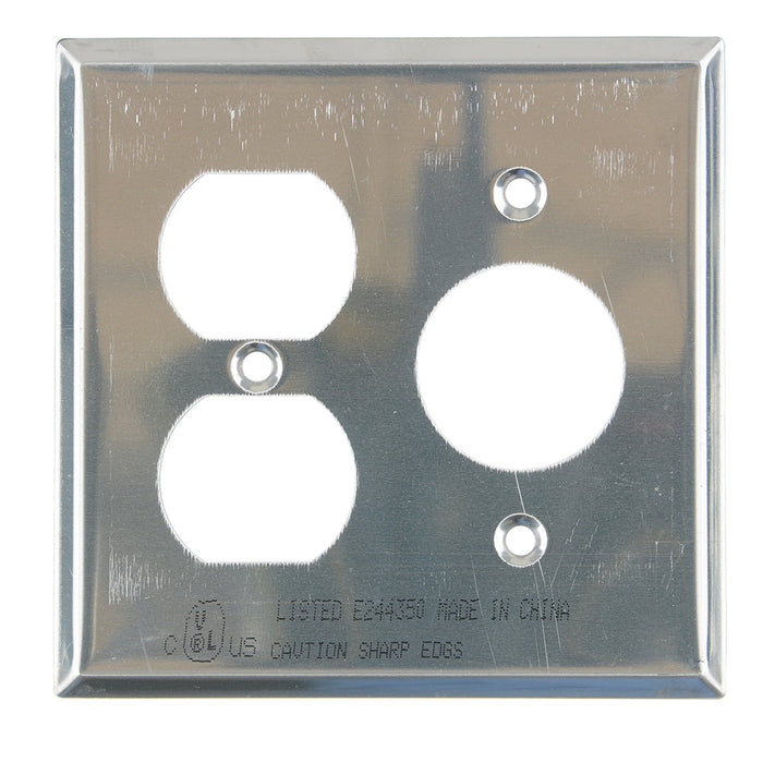 MORRIS Stainless Steel 2-Gang 1 Duplex 1 Single Receptacle Wall Plate (83550)