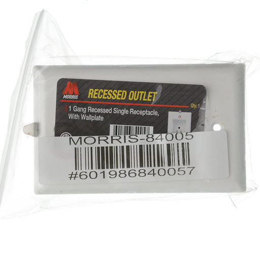 MORRIS 1-Gang Recessed Receptacle With Wall Plate (84005)