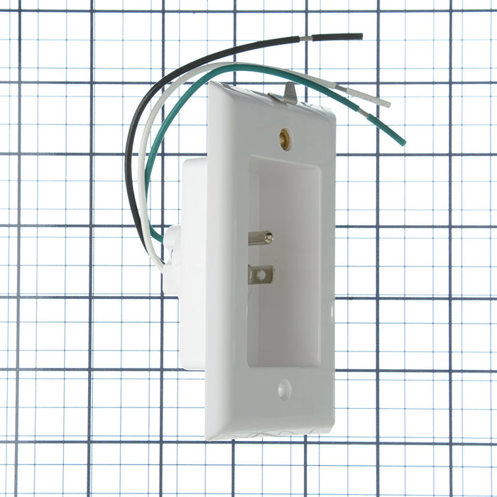 MORRIS 1-Gang Recessed Plug With Wall Plate (84006)
