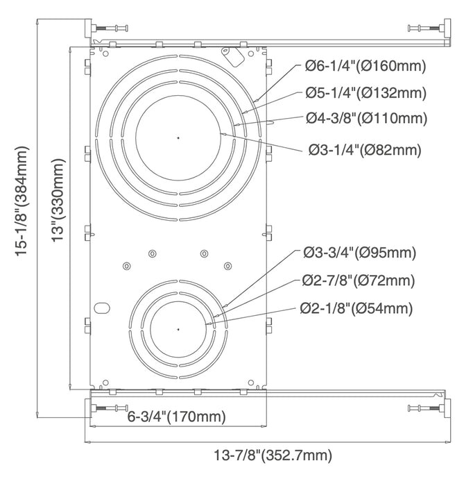 Lotus LED Lights Universal Plate With 7 Holes And Hanger Bars (MP-UNV-7H)