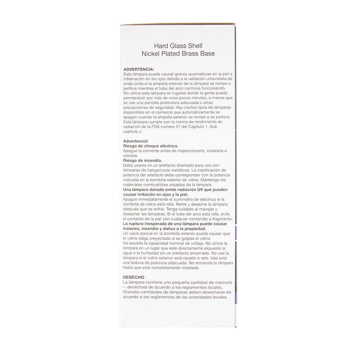 Halco MP400/BU/PS 400W HID ED37 4000K 65 CRI Mogul EX39 Base Dimmable Metal Halide Bulb ANSI #M155 M135 (108296)