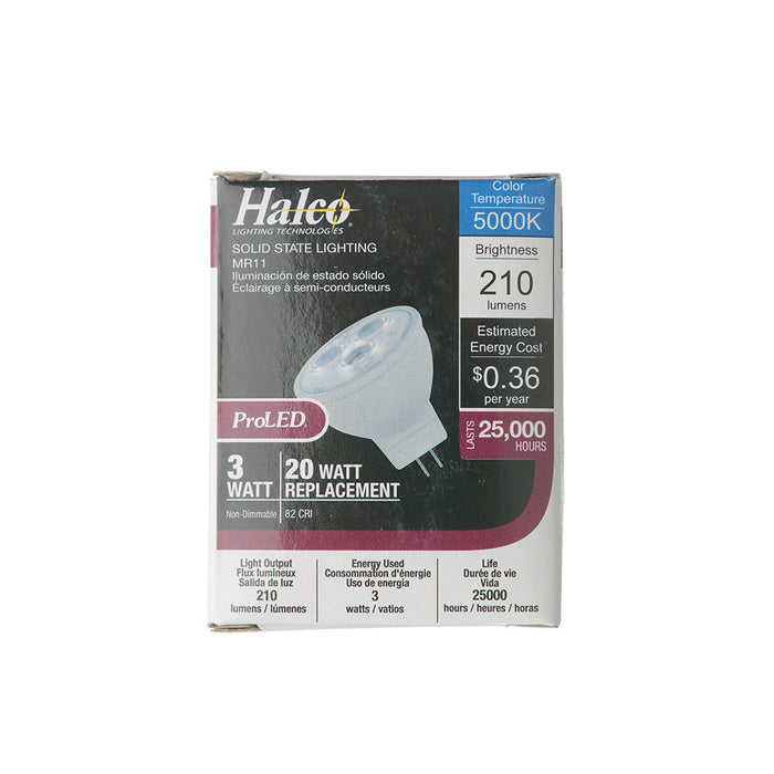 Halco MR11NFL3/850/LED 3W LED MR11 5000K 12V 82 CRI GU4 Base Bulb (80999)