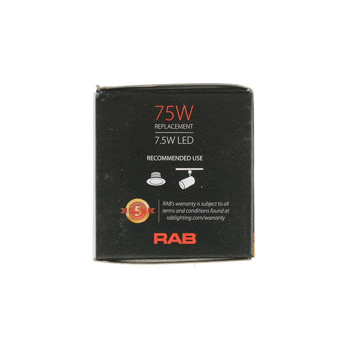 RAB MR16 7.5W 75W Halogen Equivalent 560Lm 90 CRI Gu5.3 3000K Dimmable 35 Degree (MR16-7.5-930-35D-DIM-G2)