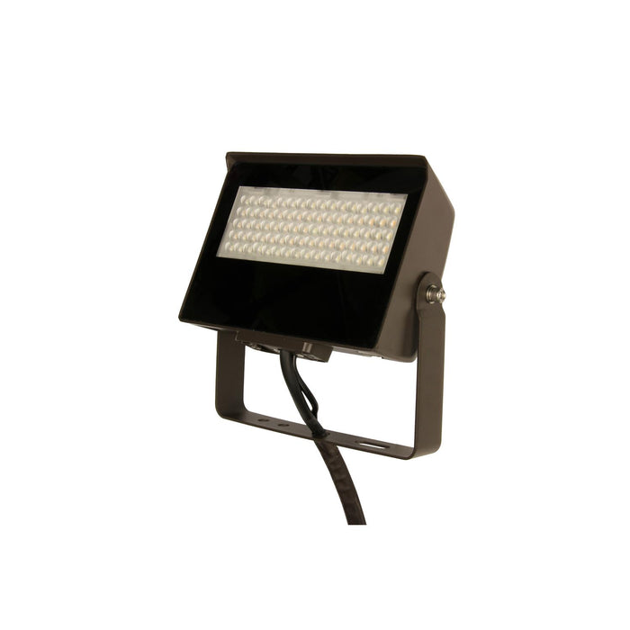 Maxlite 113416 Adjustable Beam LED Slim Flood 45W CCT Selectable 3000K/4000K/5000K 120-277V Adjustable Beam Bronze Knuckle 1/2 Inch Threaded Nipple Yoke Mount Photocell (MSF45UA-CSBKTYPCTA)