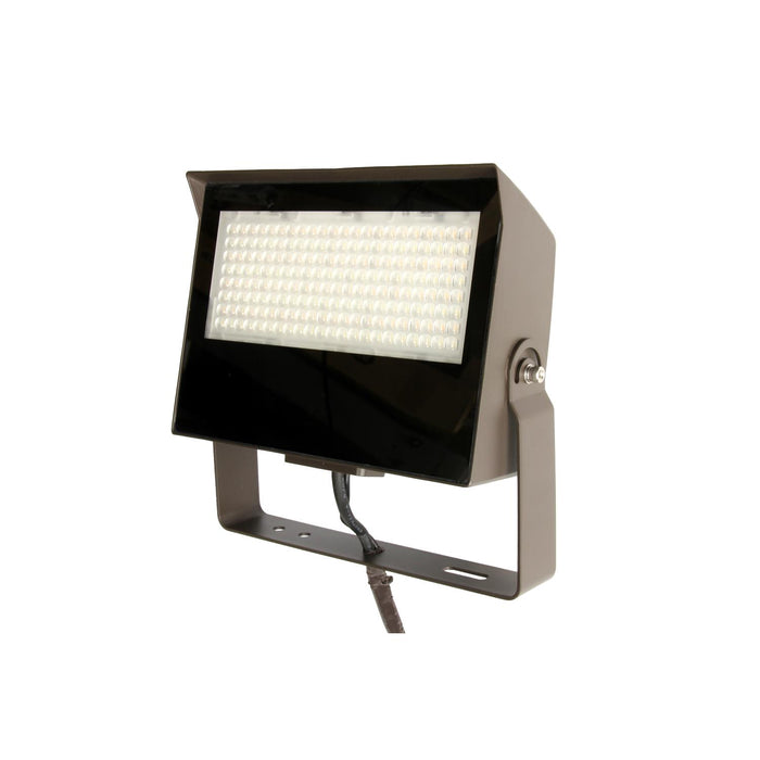 Maxlite 112498 Slim Flood Wattage/CCT Selectable 55W/70W/80W 3000K/4000K/5000K 120-277V 0-10V Dimming Adjustable Beam Bronze Knuckle 1/2 Inch Threaded Nipple Yoke Mount (MSF80UA-WCSBKTYPCTA)