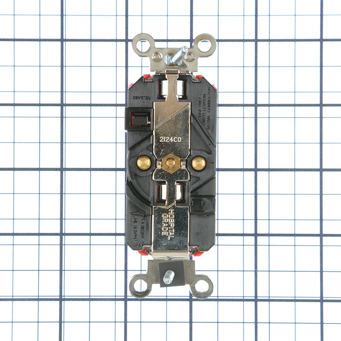 Leviton Lev-Lok Duplex Receptacle Outlet Extra Heavy-Duty Hospital Grade Tamper-Resistant Illuminated Smooth Face 20 Amp 125V Red (MT830-ILR)