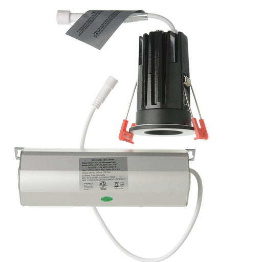 GM Lighting MiniTask 1 Inch Round Fixed CCT Selectable 2700K/3000K/3500K/4000K/5000K Recessed Mini Downlight Black (MTR1-5CCT-B)