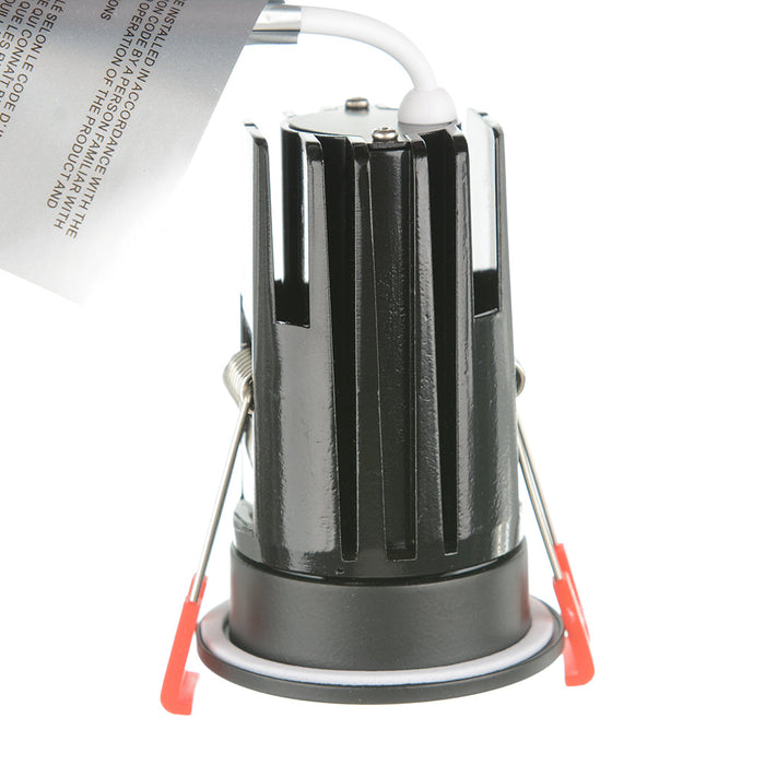 GM Lighting MiniTask 1 Inch Round Fixed CCT Selectable 2700K/3000K/3500K/4000K/5000K Recessed Mini Downlight Black (MTR1-5CCT-B)