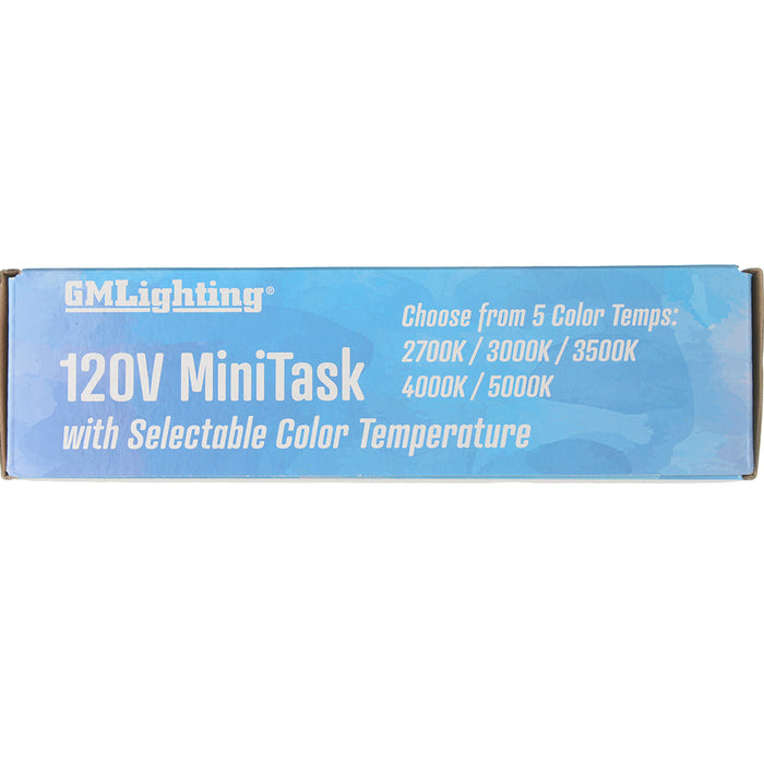 GM Lighting MiniTask 1 Inch Round Fixed CCT Selectable 2700K/3000K/3500K/4000K/5000K Recessed Mini Downlight Black (MTR1-5CCT-B)