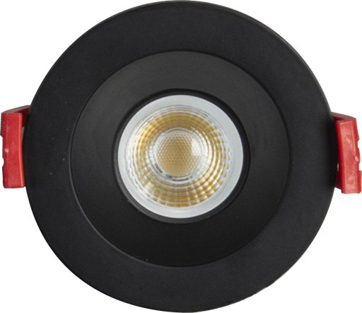 GM Lighting MiniTask 1 Inch Round Fixed CCT Selectable 2700K/3000K/3500K/4000K/5000K Recessed Mini Downlight Black (MTR1-5CCT-B)