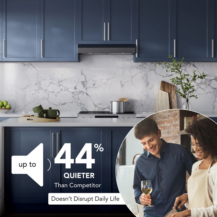 Broan-NuTone Mantra 1 Series 30 Inch Under Cabinet Range Hood 350 CFM LED 30 Black (MTR1303BL)