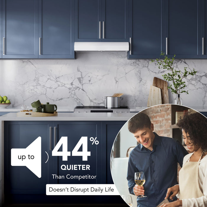 Broan-NuTone Mantra 1 Series 30 Inch Under Cabinet Range Hood 350 CFM LED 30 White (MTR1303WW)