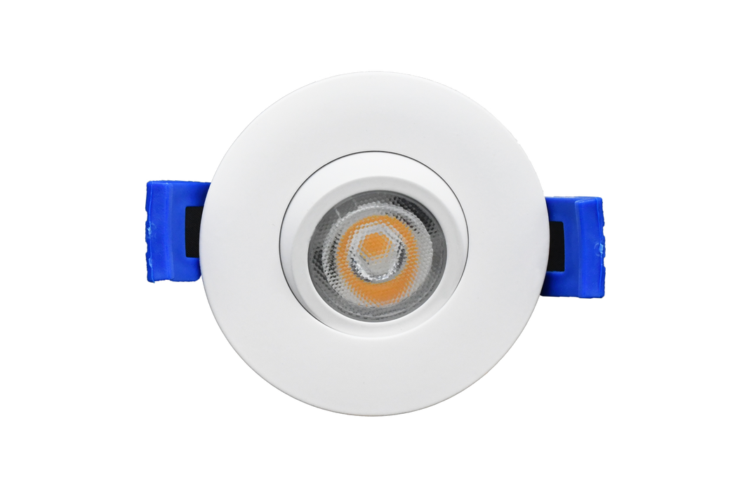 GM Lighting MiniTask 1 Inch Round Adjustable CCT Selectable 2700K/3000K/3500K/4000K/5000K Gimbal Recessed Mini Downlight White (MTRA1-5CCT-W)