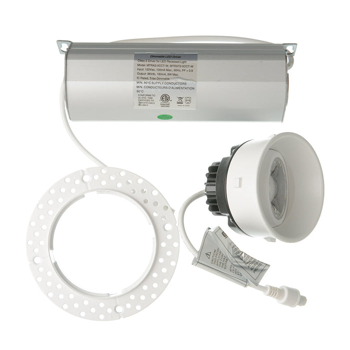 GM Lighting MiniTask 2 Inch Round Trimless Mini Downlights Adjustable CCT Selectable 2700K/3000K/3500K/4000K/5000K White (MTRAT2-5CCT-W)
