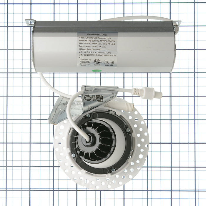 GM Lighting MiniTask 2 Inch Round Trimless Mini Downlights Adjustable CCT Selectable 2700K/3000K/3500K/4000K/5000K White (MTRAT2-5CCT-W)