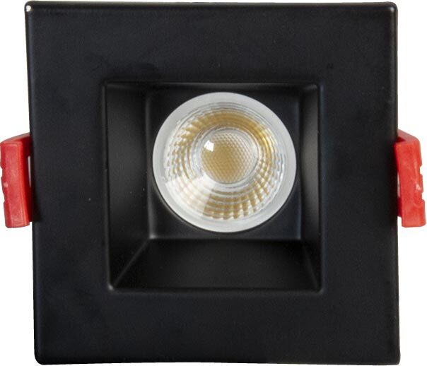 GM Lighting MiniTask 1 Inch Square Fixed CCT Selectable 2700K/3000K/3500K/4000K/5000K Recessed Mini Downlight Black (MTS1-5CCT-B)