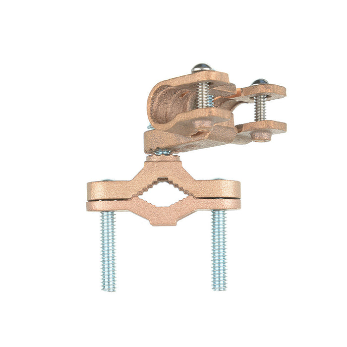 Westgate Manufacturing Double Attachment Ground Clamp 360D Swivel For Armor Wire #8 6 4 Pipe Size 1/2 Inch 1 Inch (MVP99-360-2C)