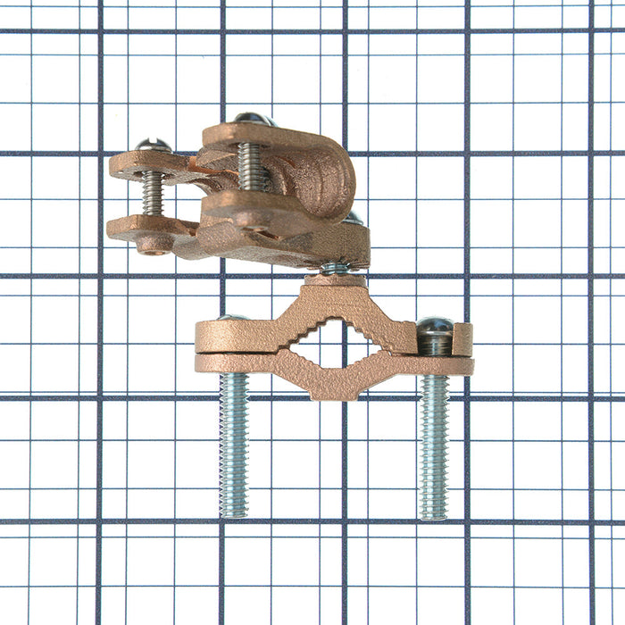 Westgate Manufacturing Double Attachment Ground Clamp 360D Swivel For Armor Wire #8 6 4 Pipe Size 1/2 Inch 1 Inch (MVP99-360-2C)