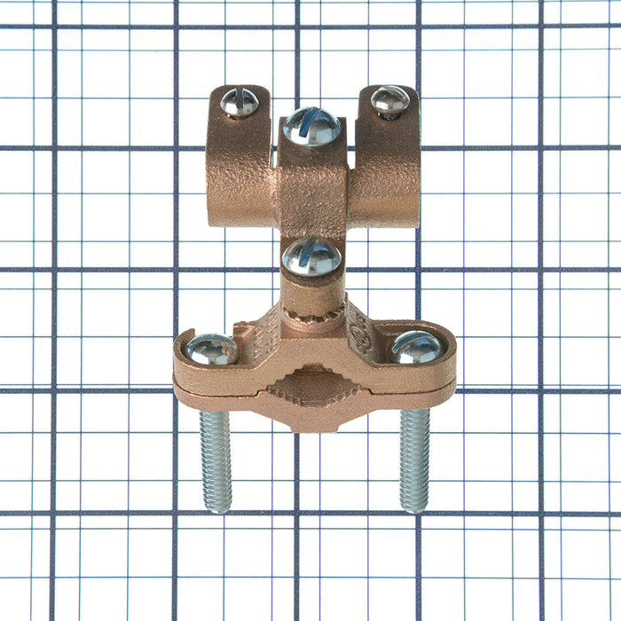 Westgate Manufacturing Double Attachment Ground Clamp 360D Swivel For Armor Wire #8 6 4 Pipe Size 1/2 Inch 1 Inch (MVP99-360-2C)
