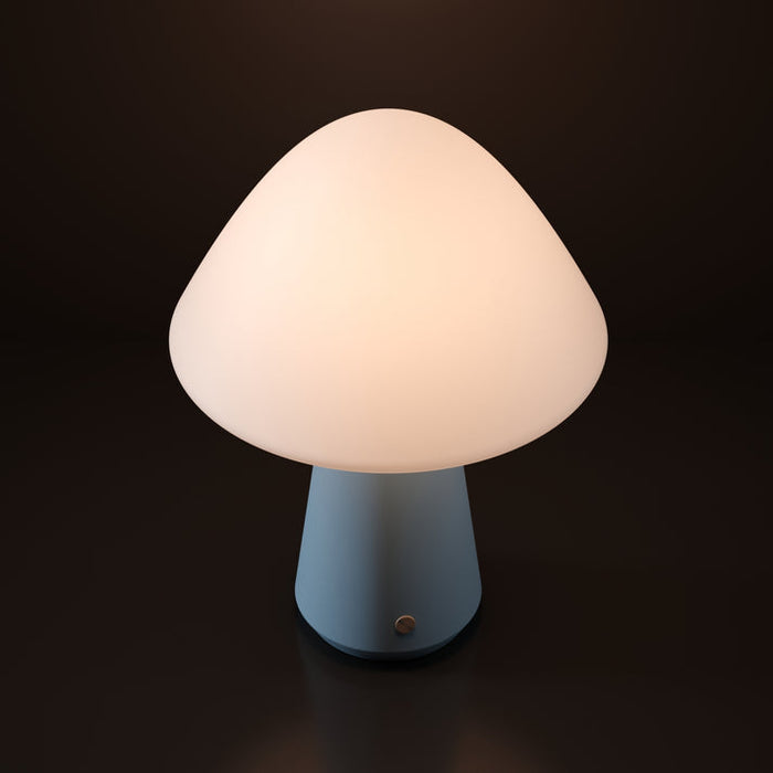 Bulbrite MUSHROOM/TL/SB Cordless Indoor Table Lamp Mushroom 5W 3.7V 300Lm 2700K 92 CRI Off Stone Blue (K70601)
