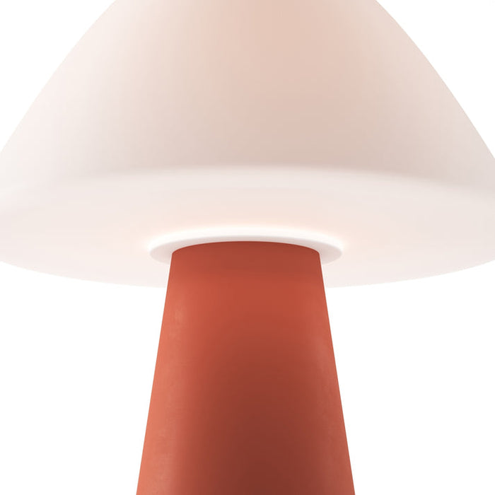 Bulbrite MUSHROOM/TL/TC Cordless Indoor Table Lamp Mushroom 5W 3.7V 300Lm 2700K 92 CRI Off Terracotta (K70602)