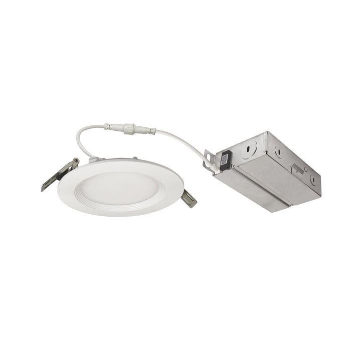 Nora 4 Inch E-Series FLIN Round LED Downlight Selectable CCT Matte Powder White Finish 120-277V (NEFLINTW-R4MPWLE4)