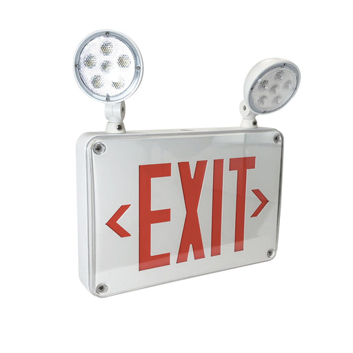 Nora LED Self-Diagnostic Wet Location Exit And Emergency Sign With Battery Backup And Remote Capability White Housing With Red Letters (NEX-720-LED/R)