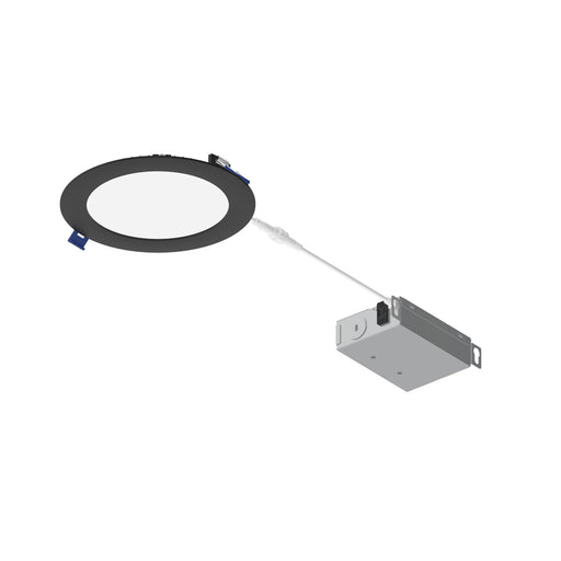 Nora 6 Inch Flat Non-Metallic Can-Less LED Downlight 1050Lm 13.5W CCT Selectable 2700K/3000K/3500K/4000K/5000K Black Finish (NFLAT-R6TWB)