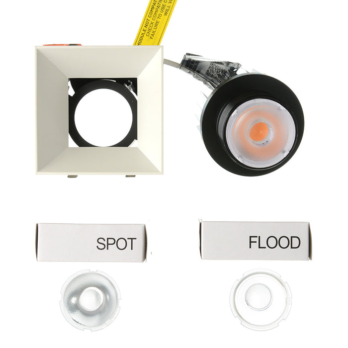 Nora 4 Inch Iolite Plus Square Trimless Adjustable 1500Lm/2000Lm (Varies By Housing) 3000K White Finish (NIO-4PSTLA30XWW/HL)