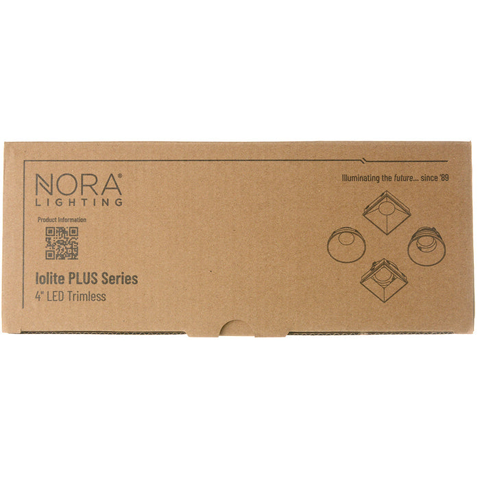 Nora 4 Inch Iolite Plus Square Trimless Adjustable 1500Lm/2000Lm (Varies By Housing) 3000K White Finish (NIO-4PSTLA30XWW/HL)