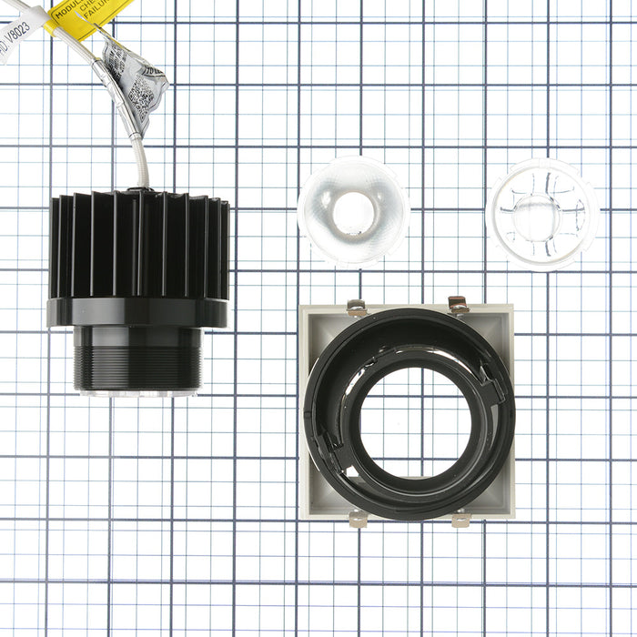 Nora 4 Inch Iolite Plus Square Trimless Adjustable 1500Lm/2000Lm (Varies By Housing) 3000K White Finish (NIO-4PSTLA30XWW/HL)