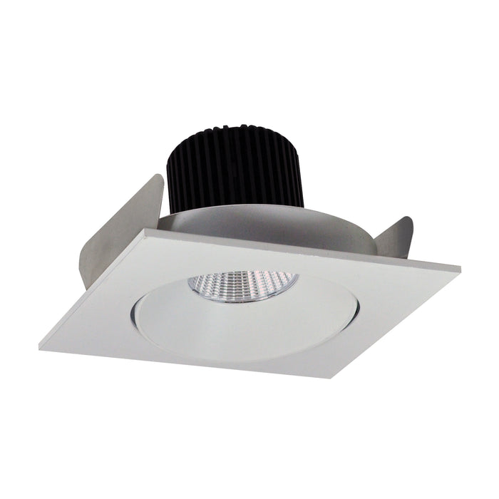 Nora 4 Inch Iolite LED Square Adjustable Cone Reflector 10 Degree Optic 850Lm 12W 3000K White Reflector White Flange (NIO-4SC30QWW)