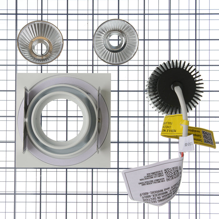 Nora 2 Inch Iolite Square /Square Reflector Non-Adjustable Trim 1000Lm 3500K Matte Powder White (NIOB-2SNDSQ35XMPW/10)