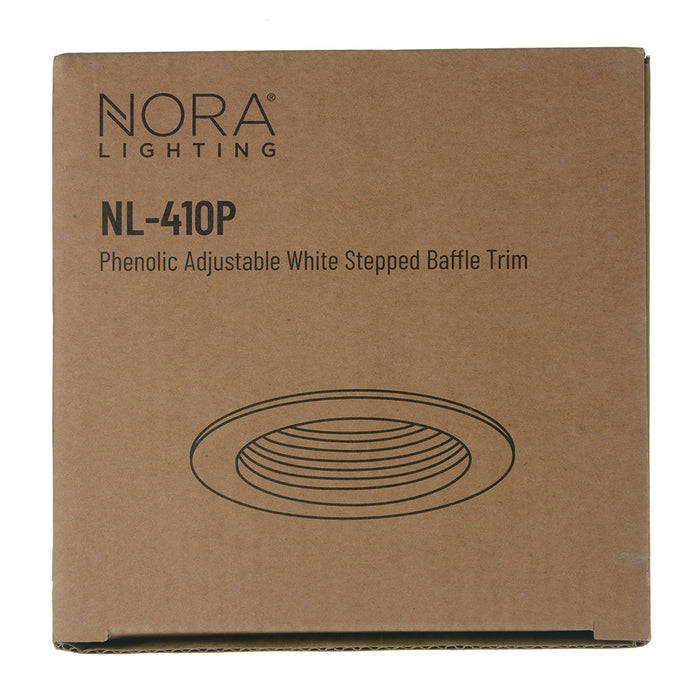 Nora 4 Inch Low Voltage Phenolic STEPP Baffle White (NL-410P)