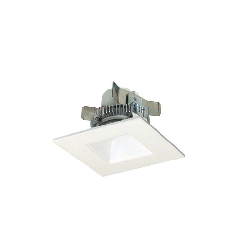 Nora 4 Inch Cobalt Click LED Retrofit Square Reflector 750Lm 10W 3500K Pewter Reflector White Flange 120V-277V Input Triac/ELV/0-10V (NLCBC2-45635PW/ALE4)