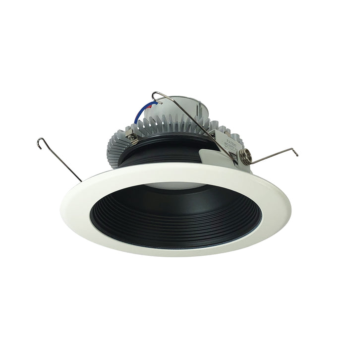 Nora 6 Inch Cobalt Click Round Retrofit Baffle 1000Lm 12W 3000K Black Baffle/White Flange Pre-Wired For Emergency (NLCBC2-65230BW/10EM)