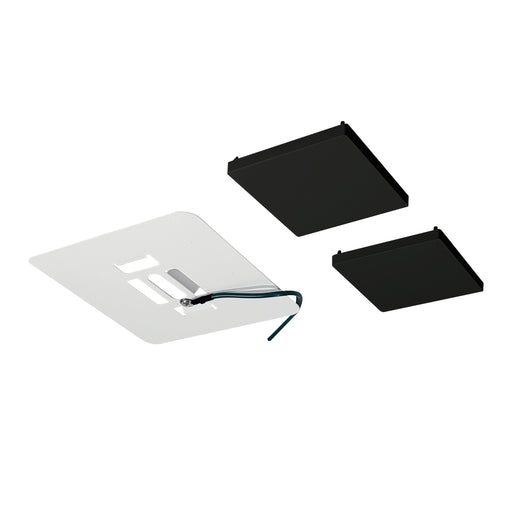 Nora Surface Mount Kit For L-Line Direct Series White Finish With Black End Caps (NLIN-JBCB)