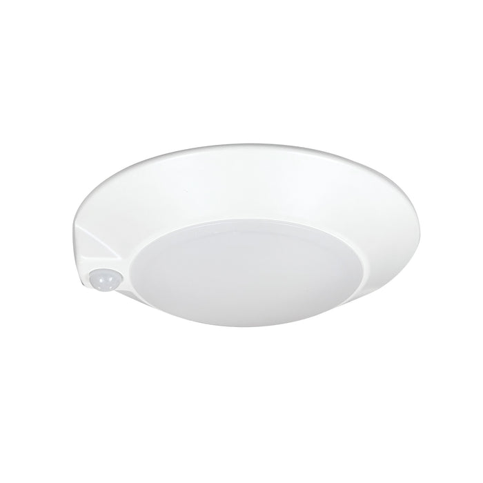 Nora 7 Inch AC Opal LED Surface Mount PIR Motion Sensor 950Lm 14W CCT Selectable 2700K/3000K/3500K/4000K/5000K White Finish (NLOPAC-R7MSTWW)