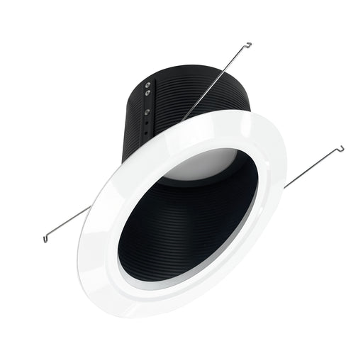 Nora 6 Inch Super Sloped LED Retrofit Baffle 1200Lm 18W 3000K Black Baffle/White Flange (NLRS-6S12L130B)