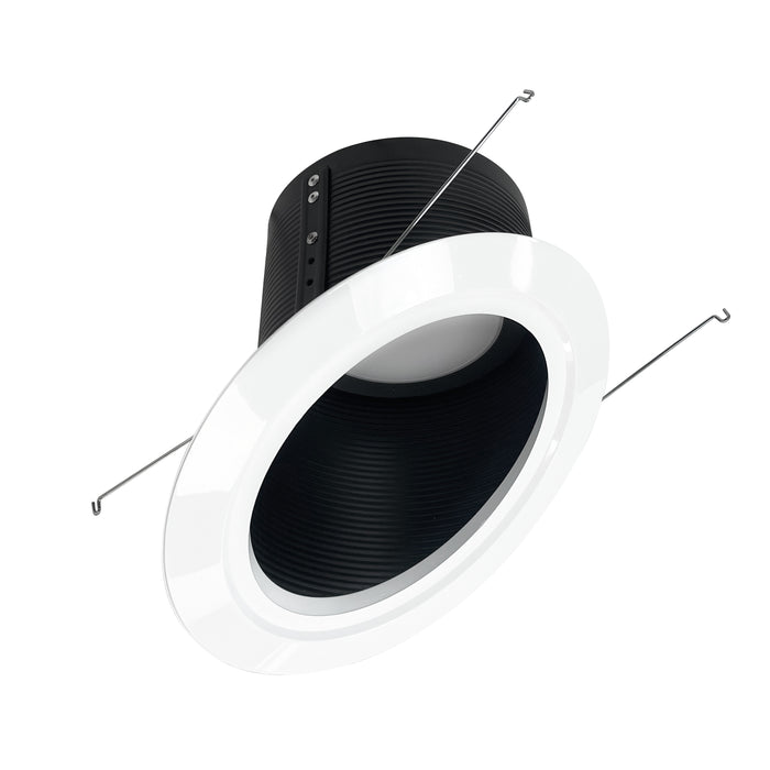 Nora 6 Inch Super Sloped LED Retrofit Baffle 1200Lm 18W 2700K Black Baffle/White Flange (NLRS-6S12L127B)