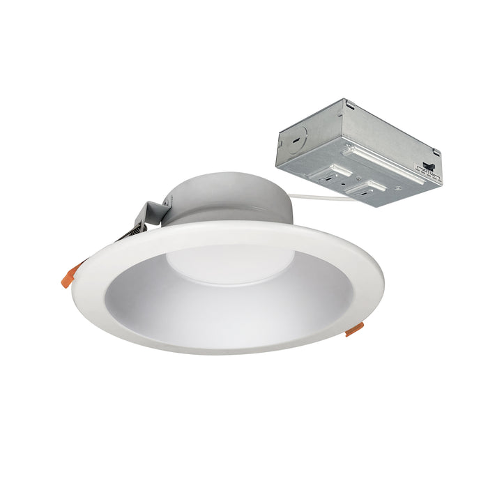 Nora 8 Inch Theia LED Downlight CCT Selectable 2700K/3000K/3500K/4000K/5000K 2100Lm 22W 120V Haze/Matte Powder White Finish (NLTH-81TW-HZMPW)