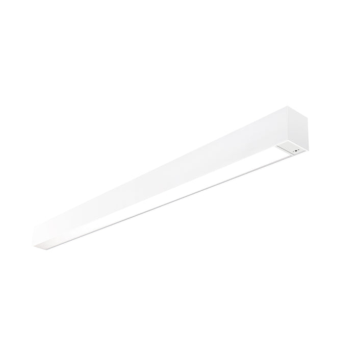 Nora 4 Foot L-Line LED Indirect/Direct Linear 6152Lm CCT Selectable 3000K/3500K/4000K White Finish With Emergency And Motion Sensor (NLUD-4334W/EMOS)