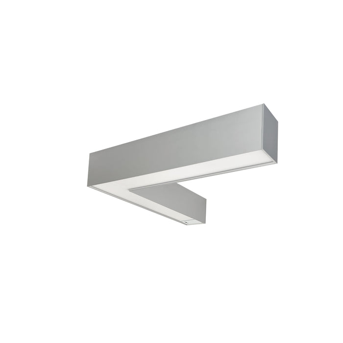 Nora L Shaped L-Line LED Indirect/Direct Linear 3781Lm CCT Selectable 3000K/3500K/4000K Aluminum Finish With Motion Sensor (NLUD-L334A/OS)