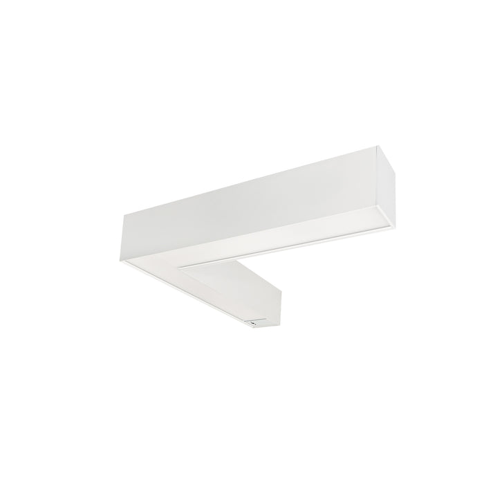 Nora L Shaped L-Line LED Indirect/Direct Linear 3781Lm CCT Selectable 3000K/3500K/4000K White Finish With Motion Sensor (NLUD-L334W/OS)