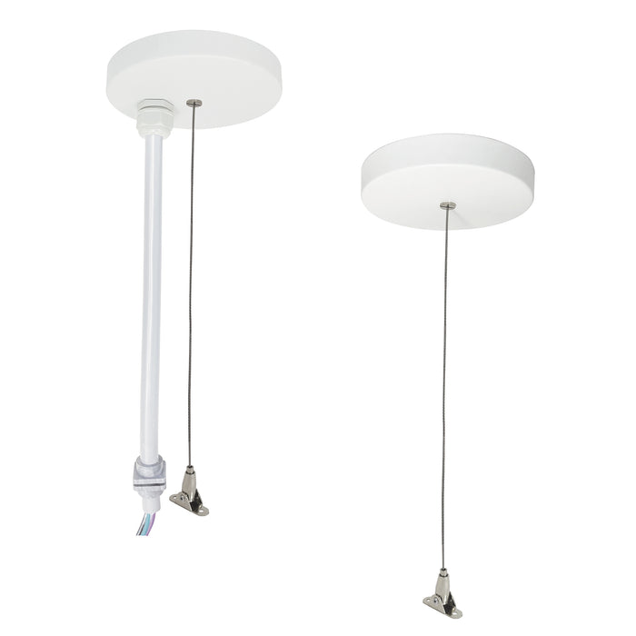 Nora 8 Foot Pendant Power And Aircraft Mounting Kit For NLUD Series White Finish (NLUD-PCCW)