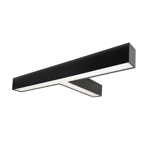 Nora T Shaped L-Line LED Indirect/Direct Linear 5027Lm CCT Selectable 3000K/3500K/4000K Black Finish With Motion Sensor (NLUD-T334B/OS)