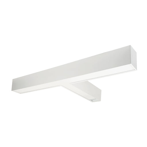 Nora T Shaped L-Line LED Indirect/Direct Linear 5027Lm CCT Selectable 3000K/3500K/4000K White Finish With Motion Sensor (NLUD-T334W/OS)